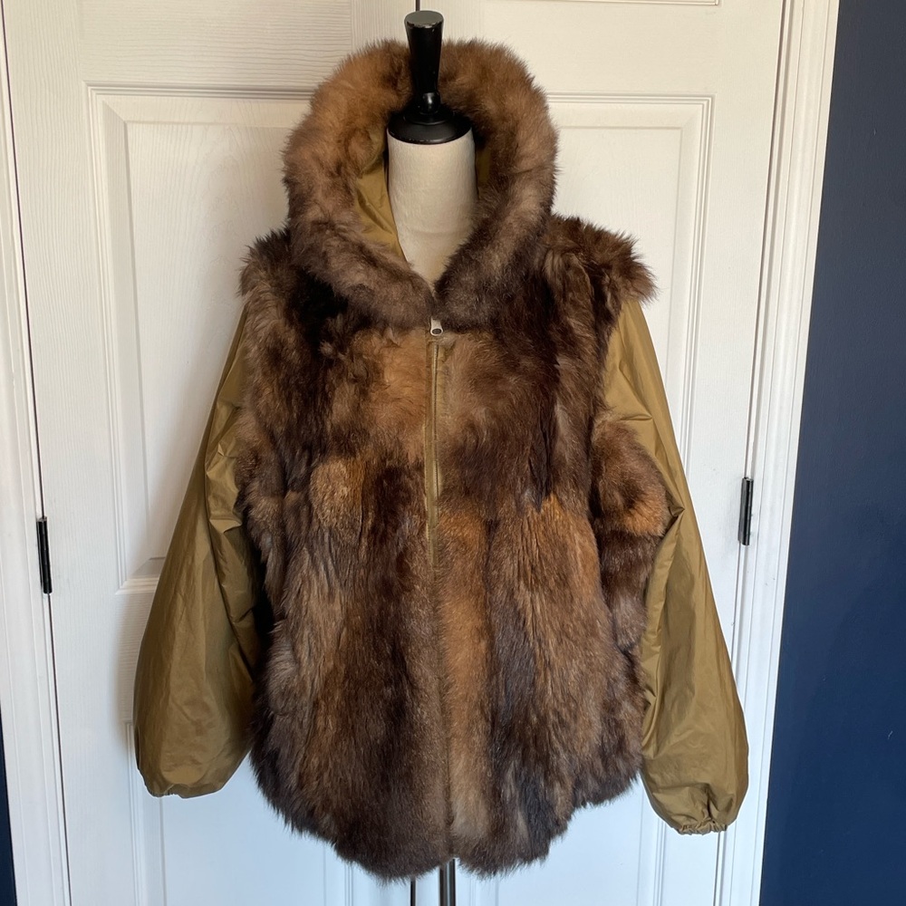Unbranded Reversible Fur Collared Oversized Jacket Size Large - Picture 7 of 12
